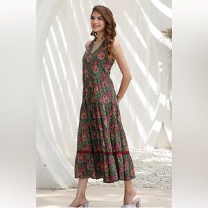 Floral Green Maxi Dress